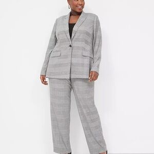 Lane Bryant Perfect Drape Plaid Suit Set – Blazer & Straight Leg Pants – Size 26